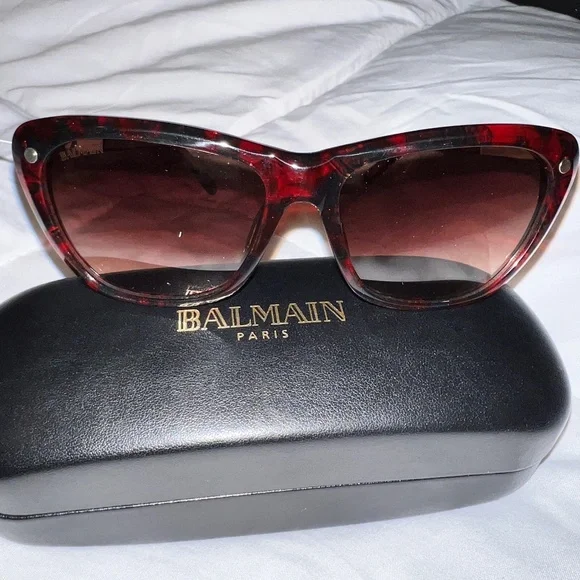Balmain Paris 56mm Modified Cat Eye Red/Tortoise Sunglasses Made in France Sunglasses Balmain Red in Other - 30356851 main image 4